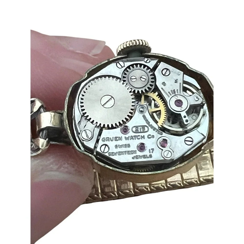 Gruen Precision Vtg Mechanical FULLY WOUND 10K Rolled Gold Plated Bezel 17 Jewel